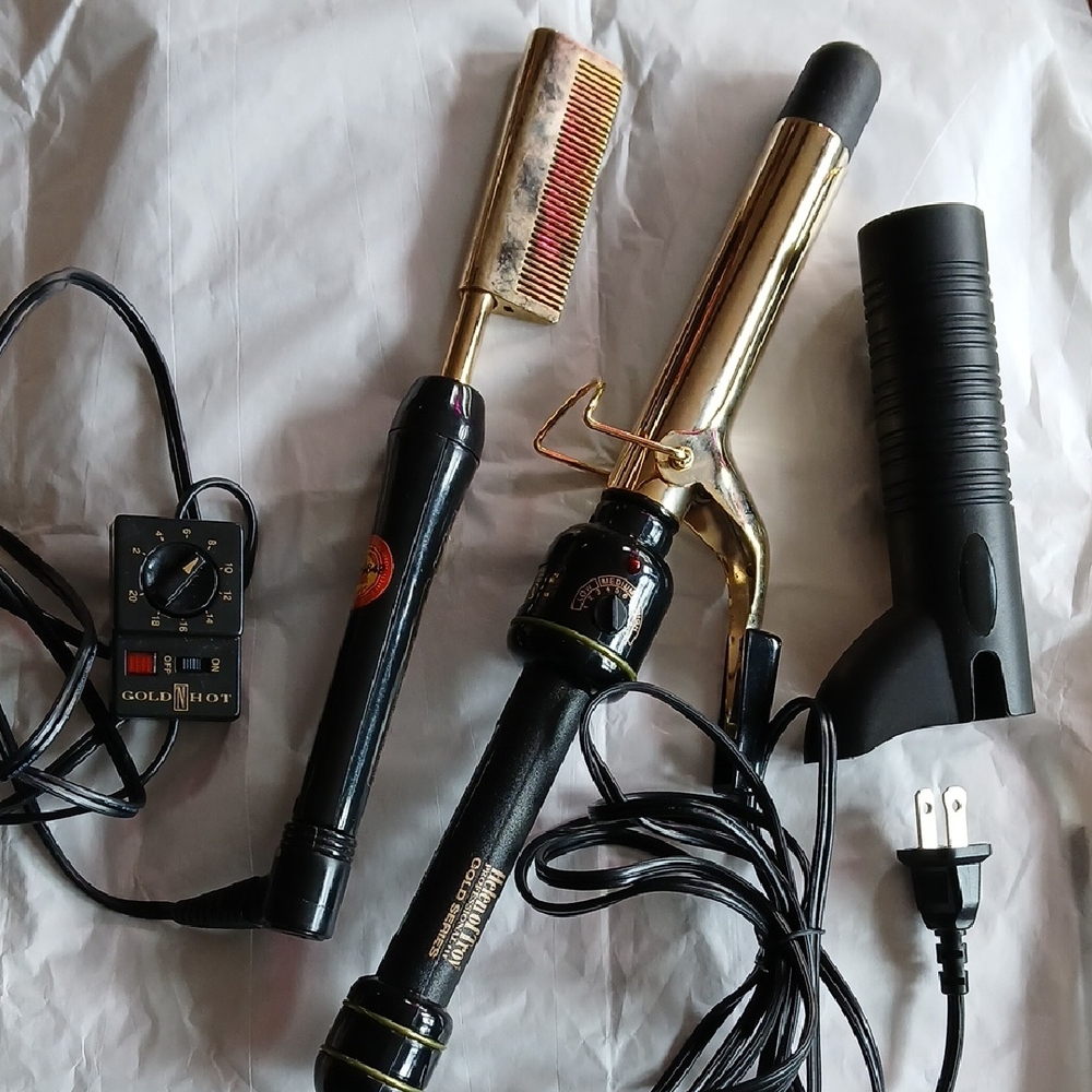 Gold n Hot Black and Gold Curling Iron Set